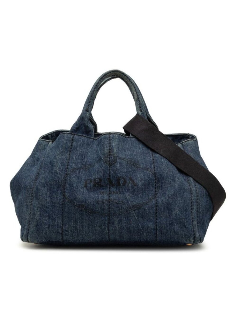Prada Canapa Shoulder Bag Blue Denim